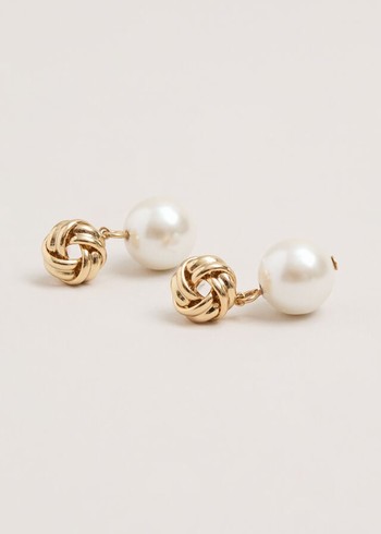 Phase Eight Pearl And Knot Drop Jewellery White Australia | XO3250784